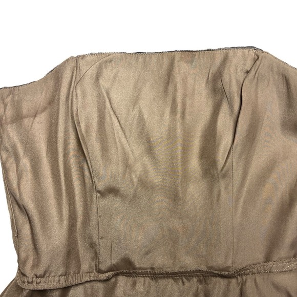 Masquerade Mini Dress‎ 7/8 Taupe Gold Glitter Sleeveless Shimmering Embellished - Picture 12 of 15